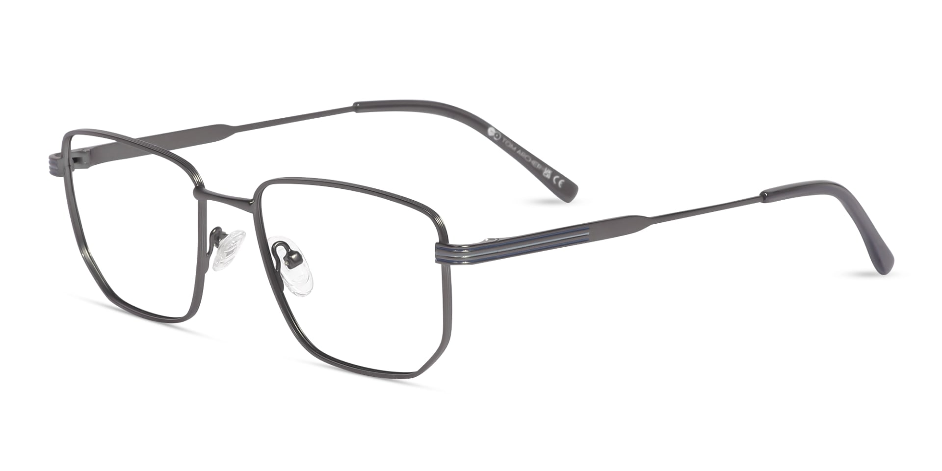 Matte Gunmetal Geometric Glasses