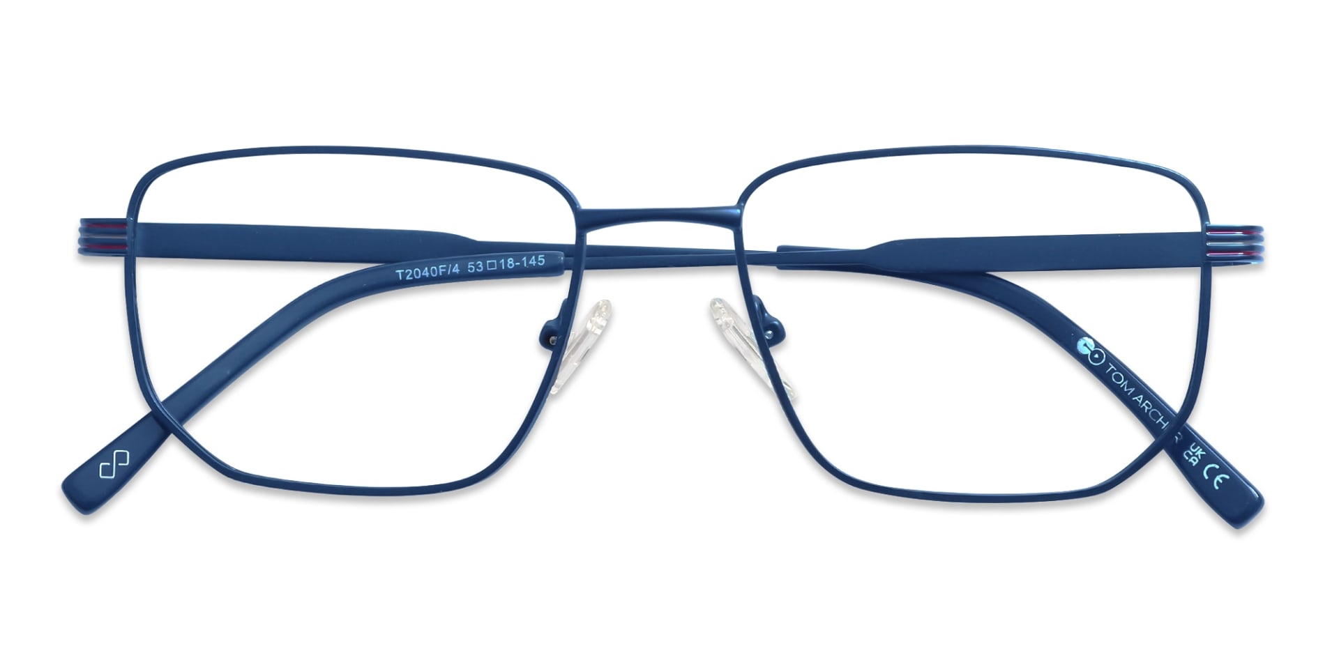 Matte Blue Rectangle Geometric Glasses
