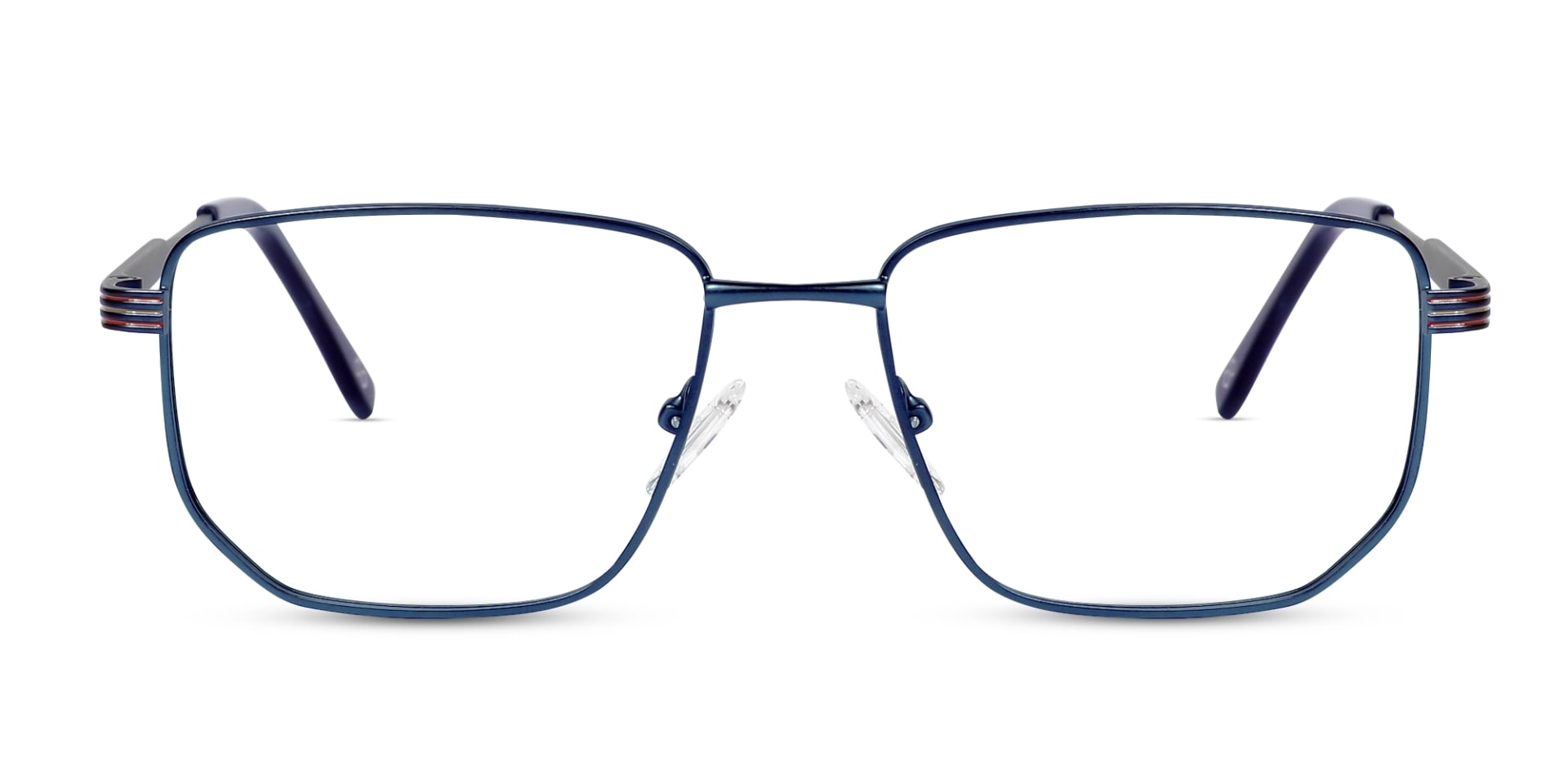 Matte Blue Rectangle Geometric Glasses