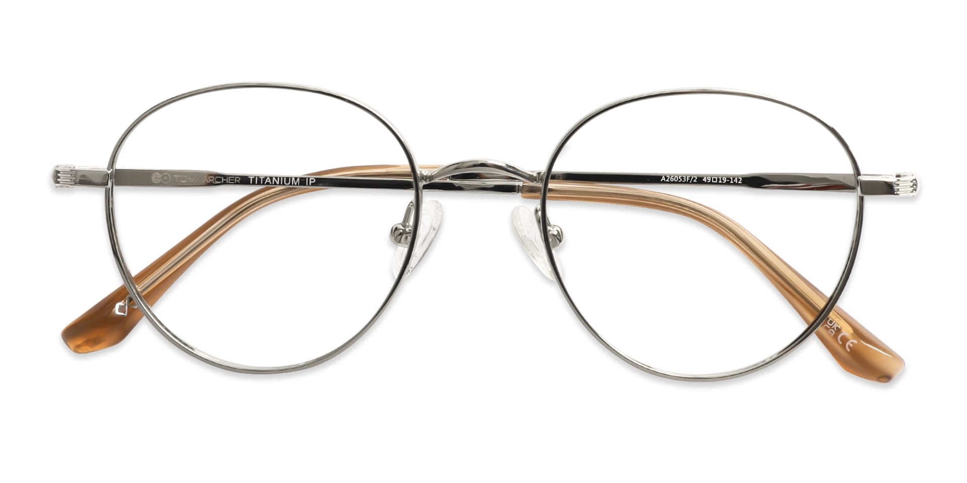 Silver Round Titanium Metal Glasses