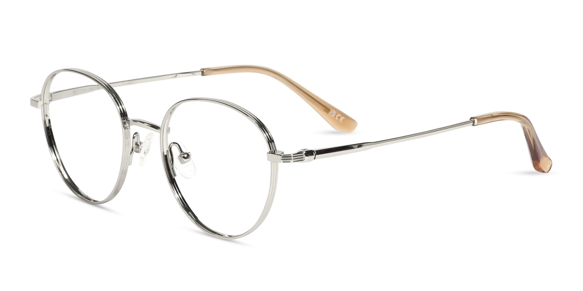 Silver Round Titanium Metal Glasses