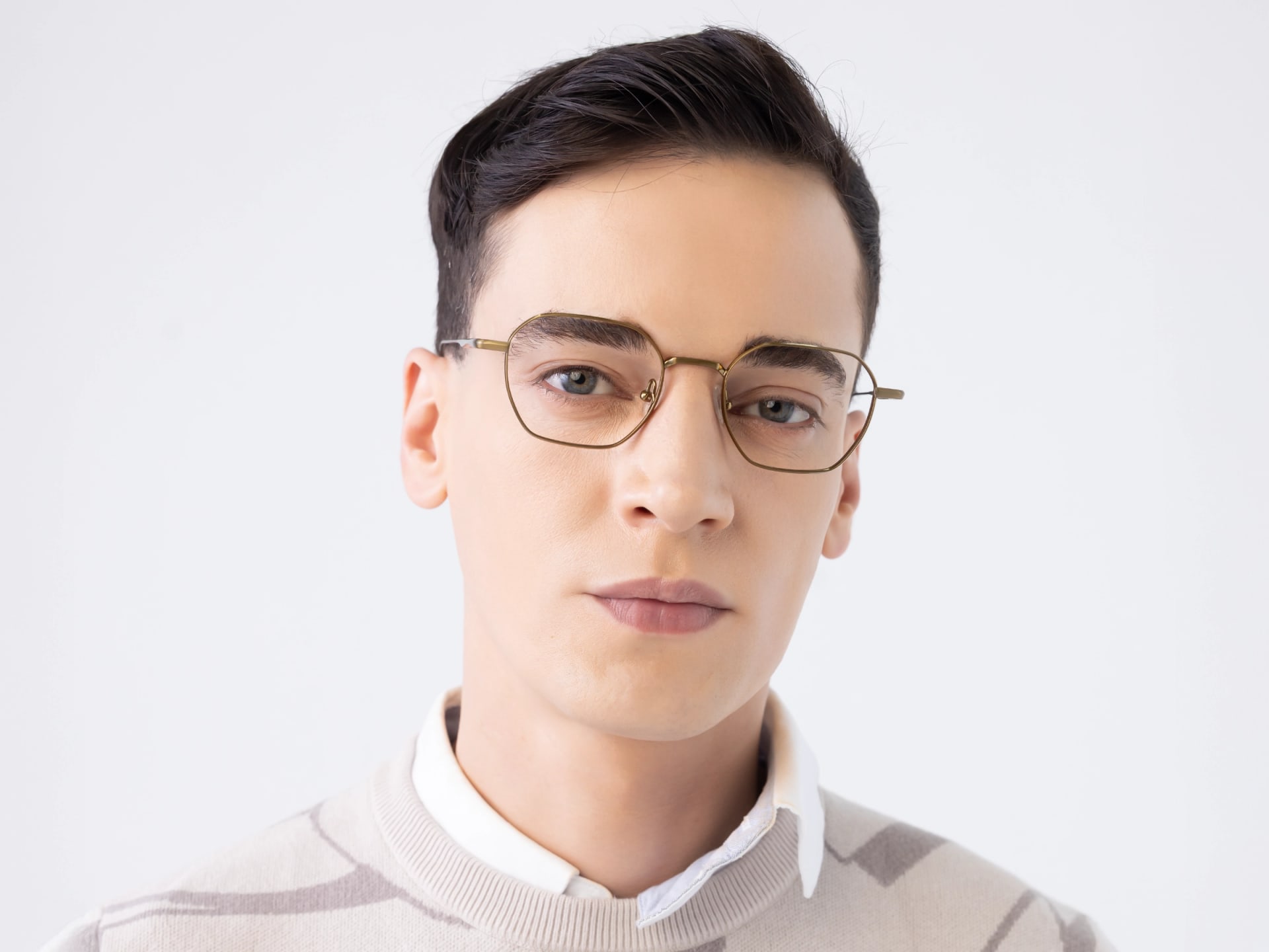 Vintage Gold Geometric Glasses-1