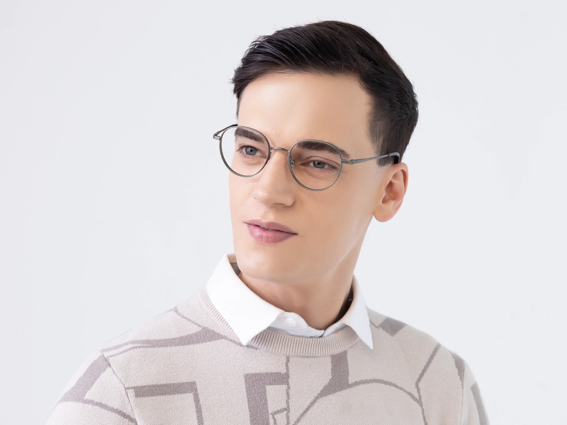 Midnight Green Round Glasses