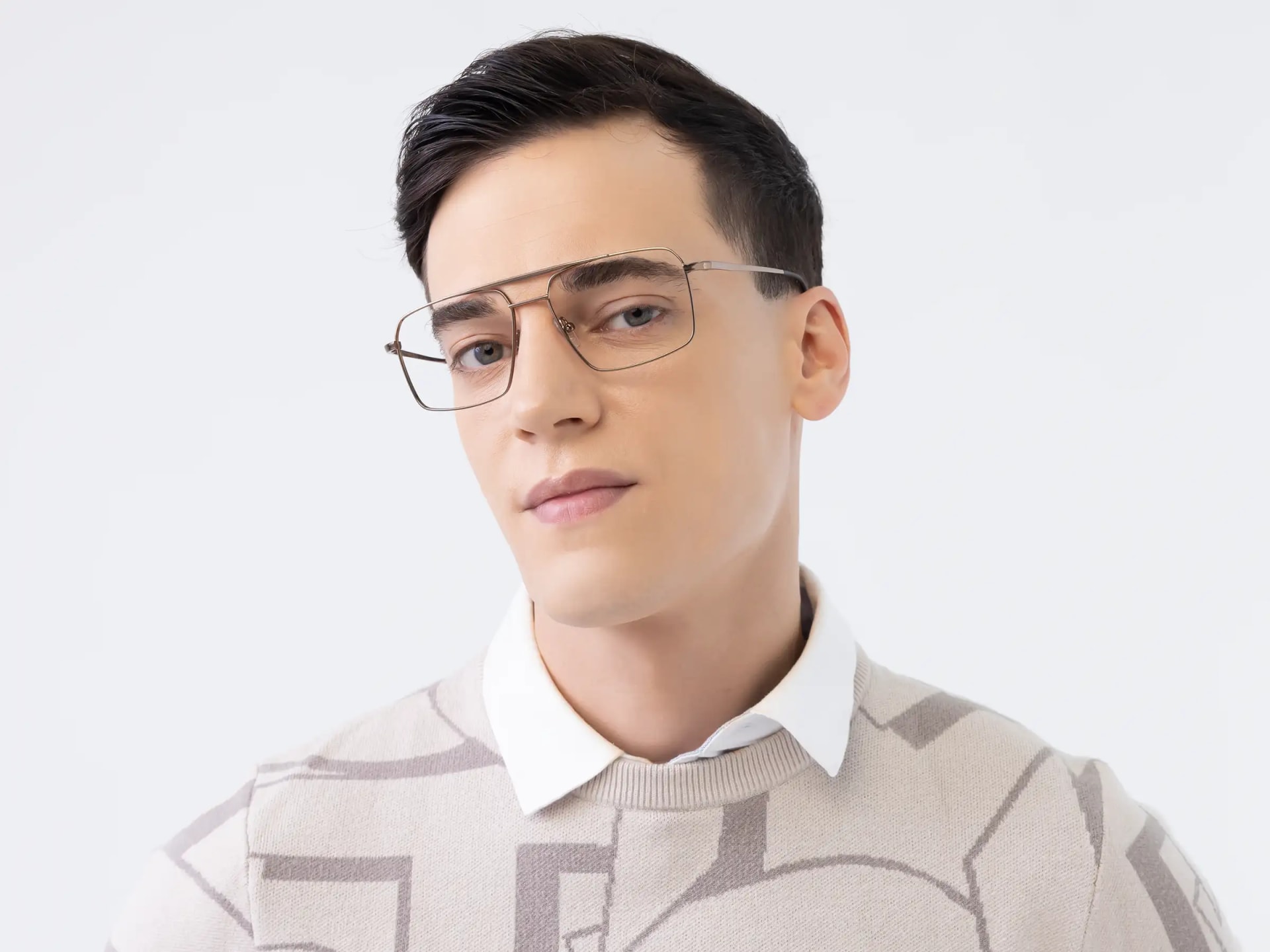 Bronze Gold Square Glasses