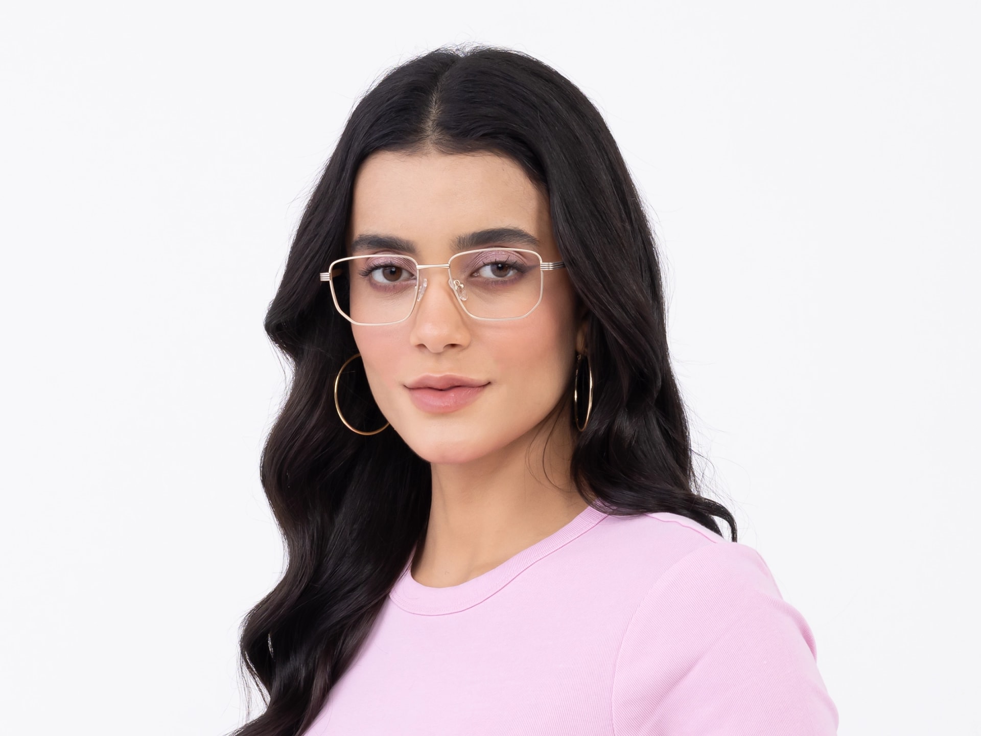 Matte Gold Geometric Glasses