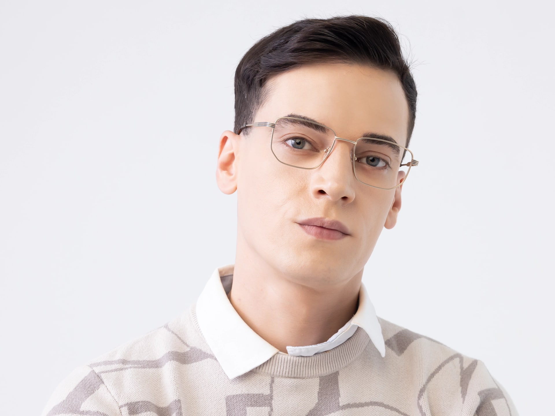 Matte Gold Geometric Glasses