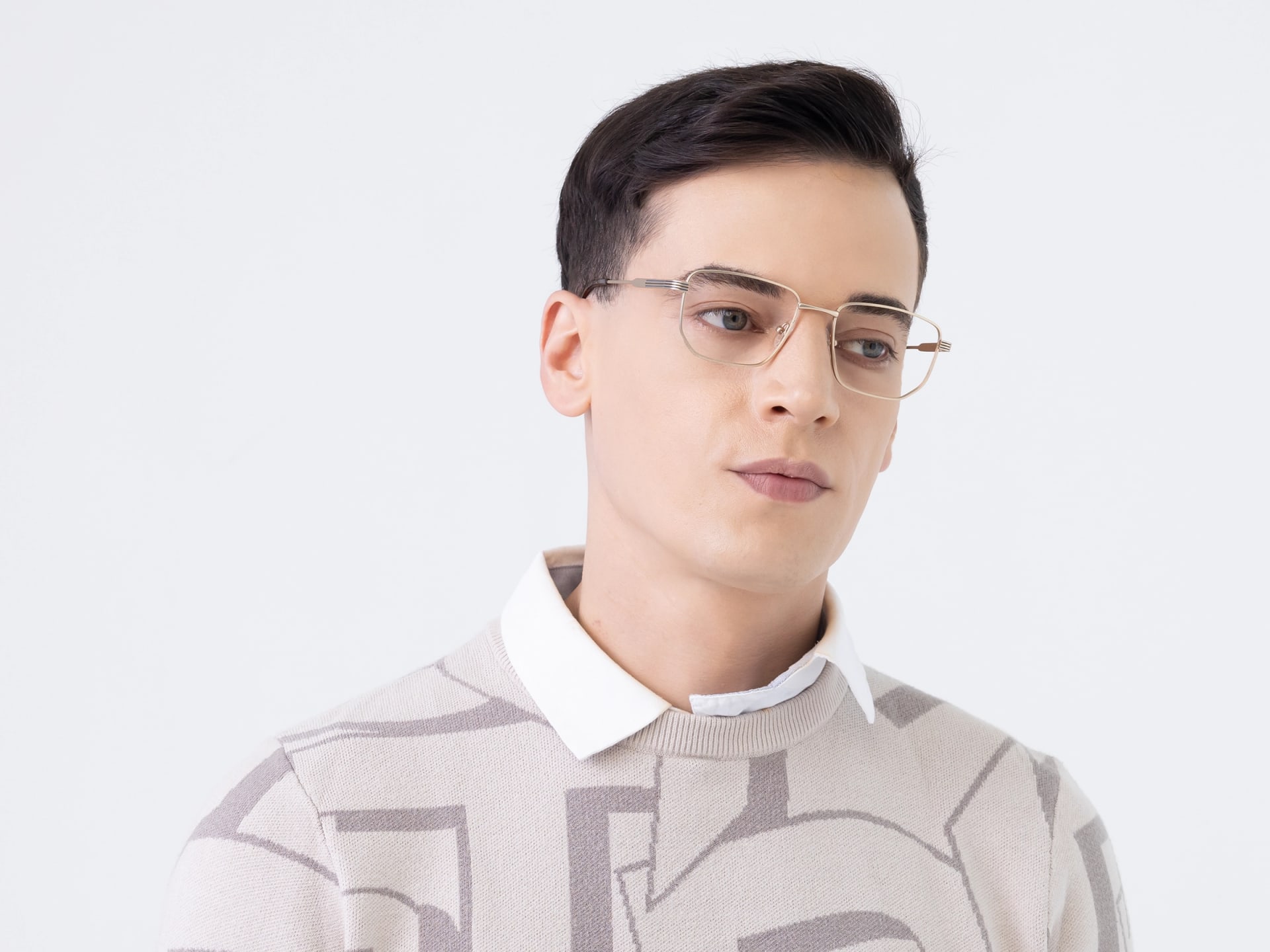 Matte Gold Geometric Glasses