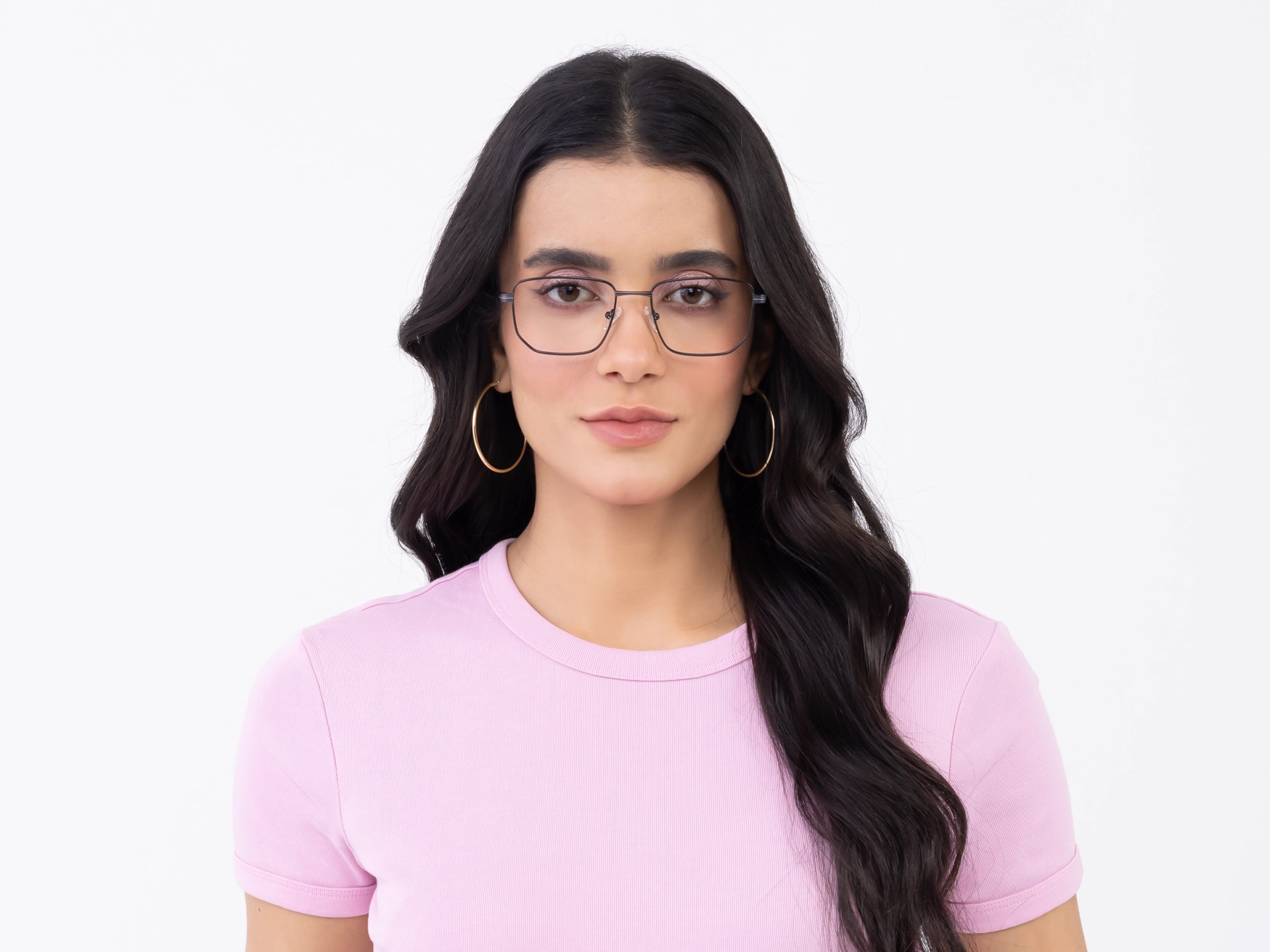 Matte Gunmetal Geometric Glasses