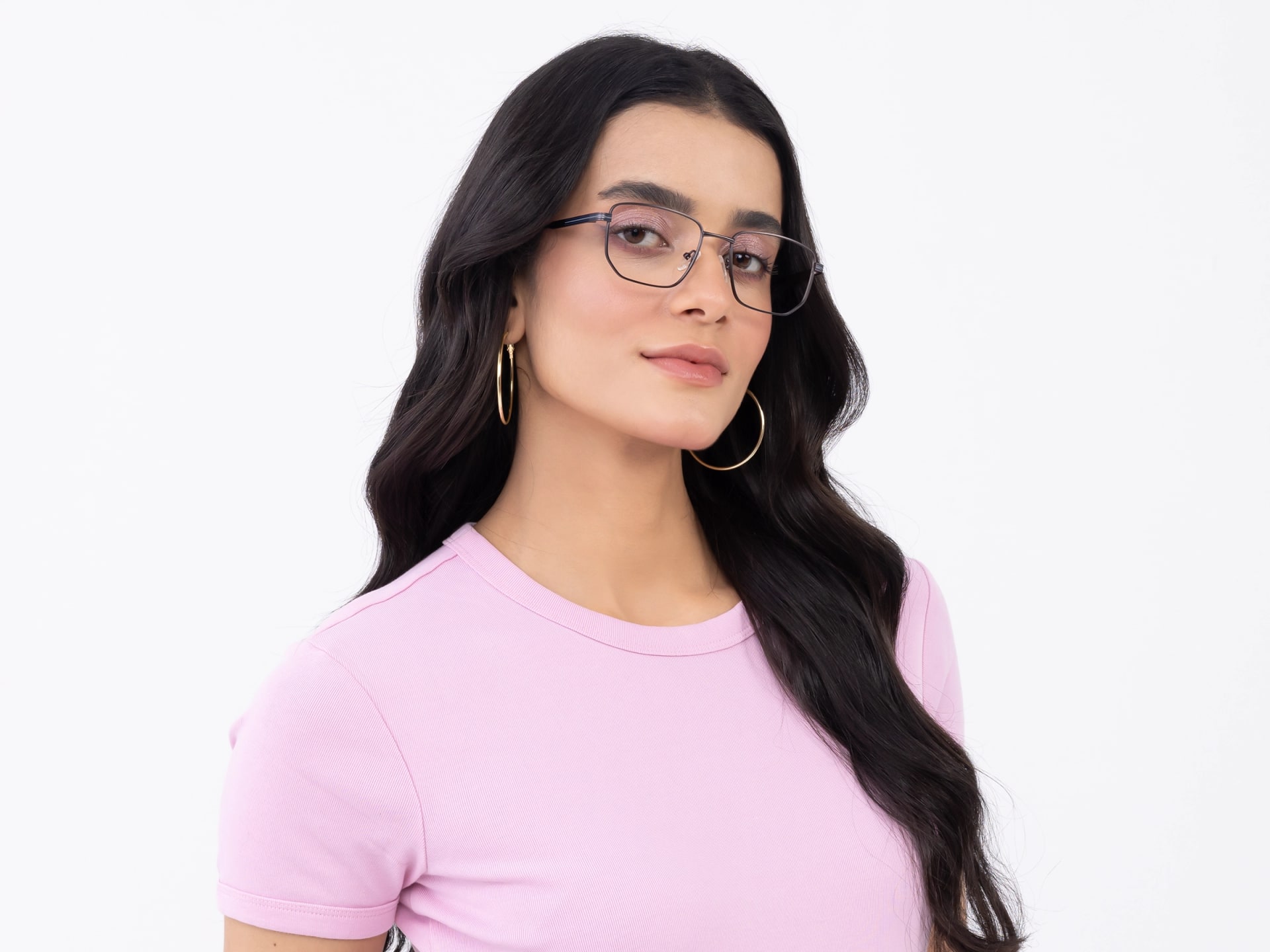 Matte Gunmetal Geometric Glasses