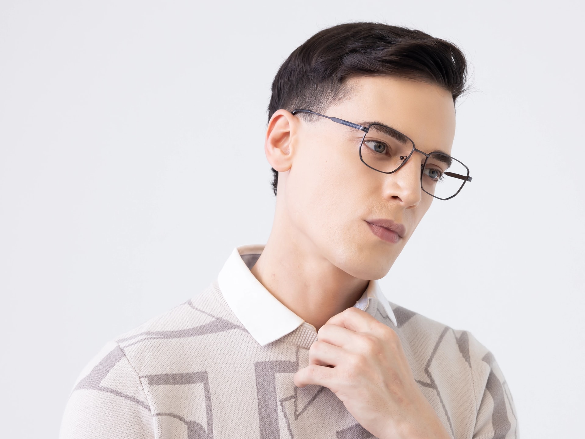 Matte Gunmetal Geometric Glasses