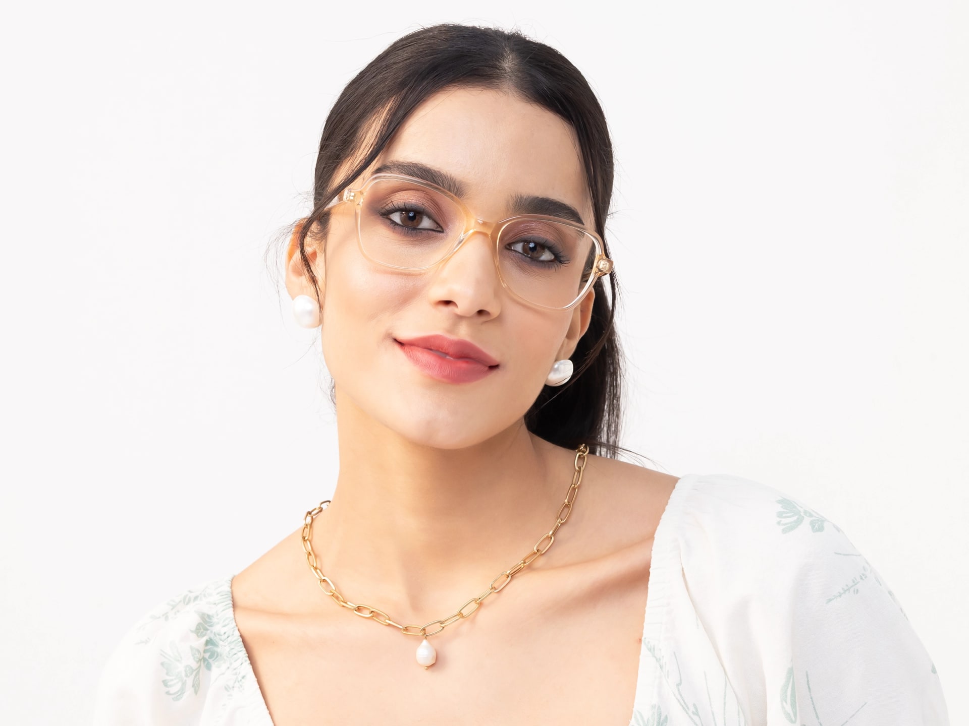 Crystal Champagne Acetate Butterfly Eyeglasses-11