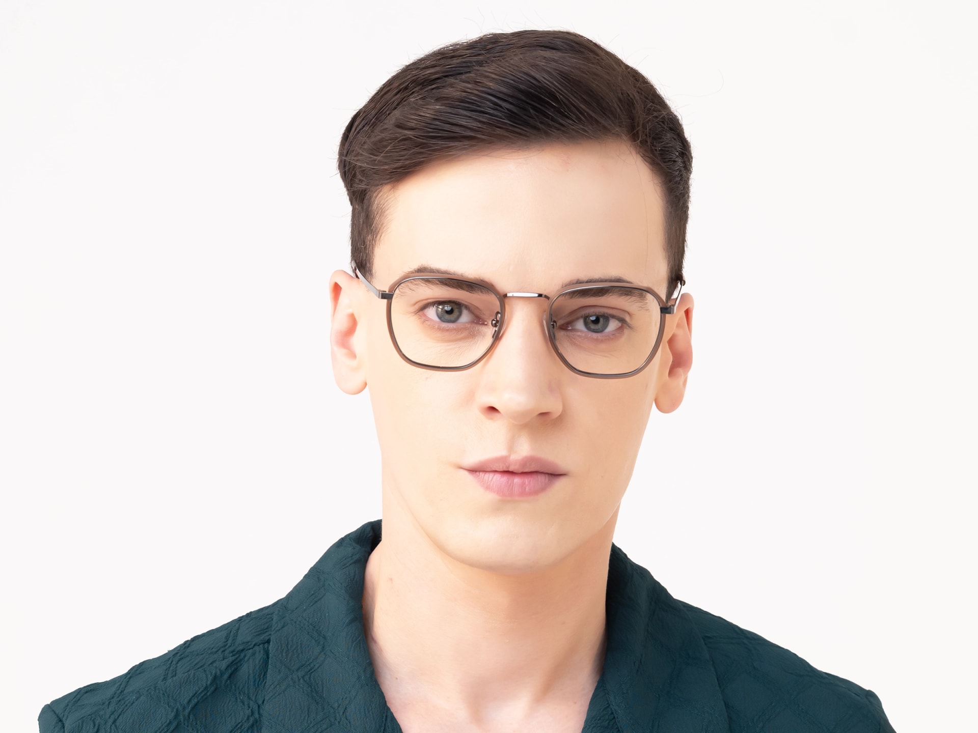 Gunmetal & Brown Geometric Glasses