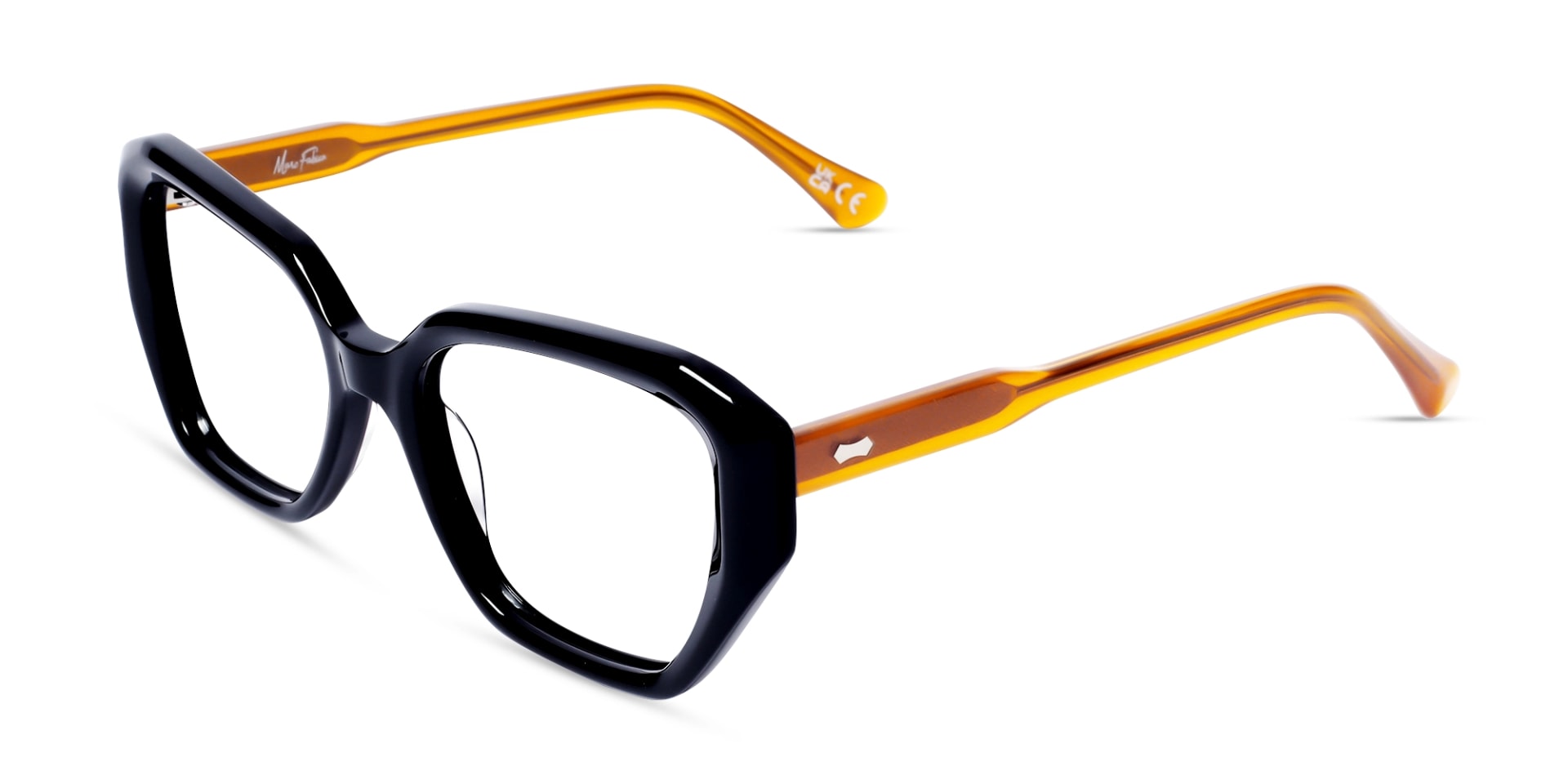 Black Square Geometric Acetate Glasses