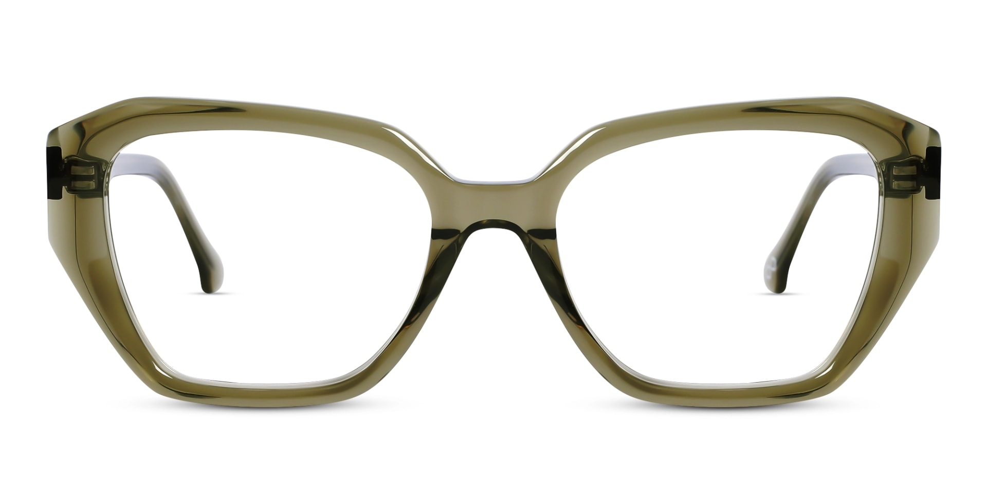 Crystal Sage Green Square Geometric Glasses