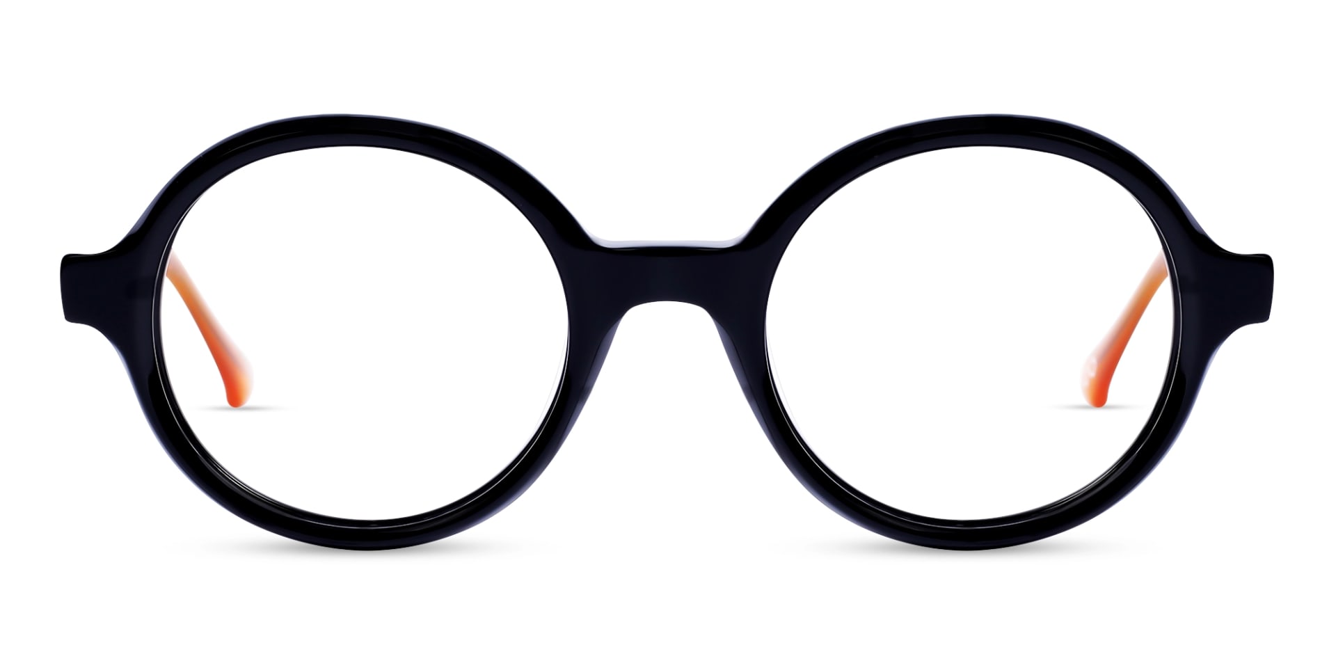 Black Round Full-Rim Acetate Glasses