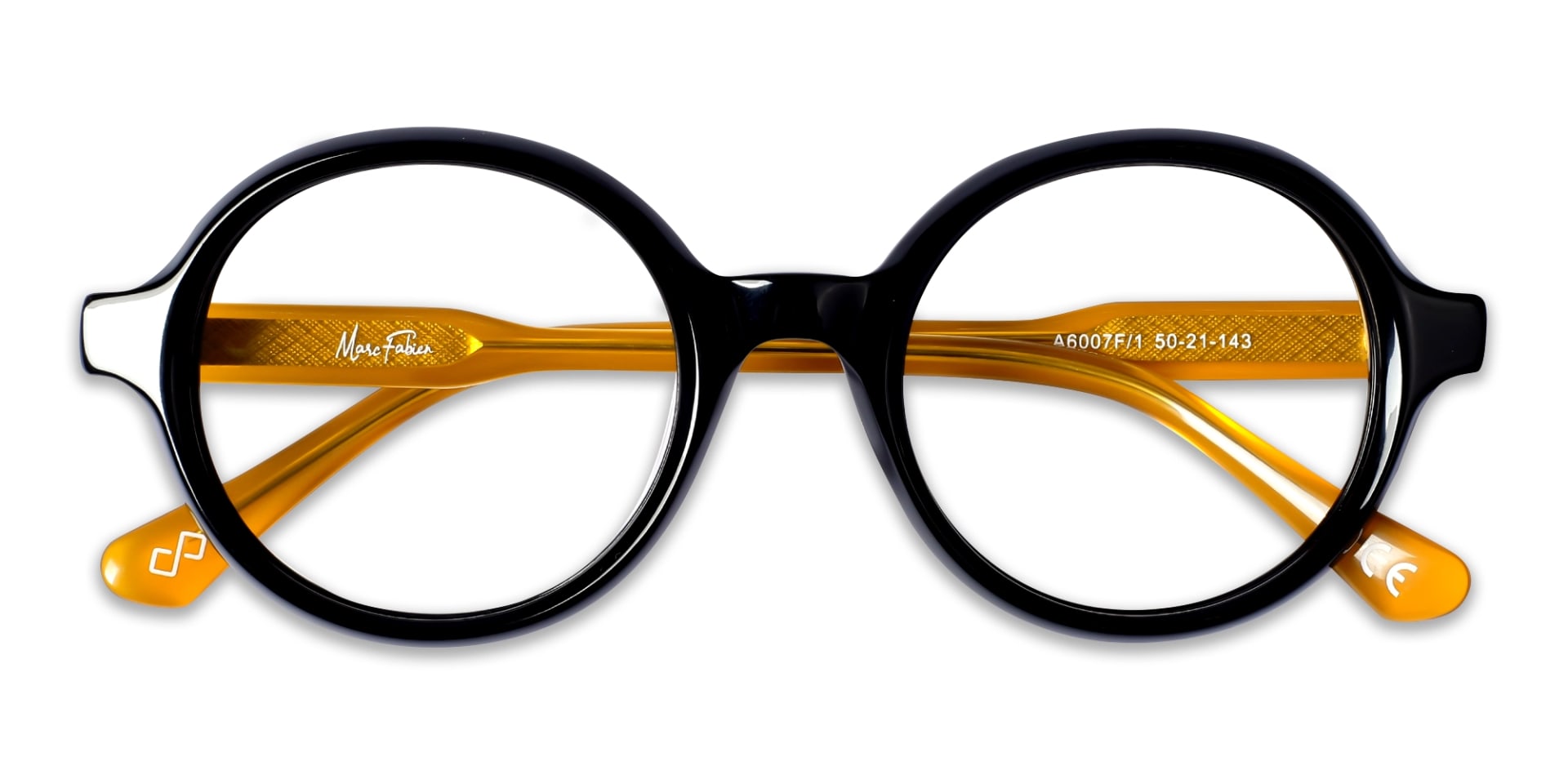 Black Round Full-Rim Acetate Glasses