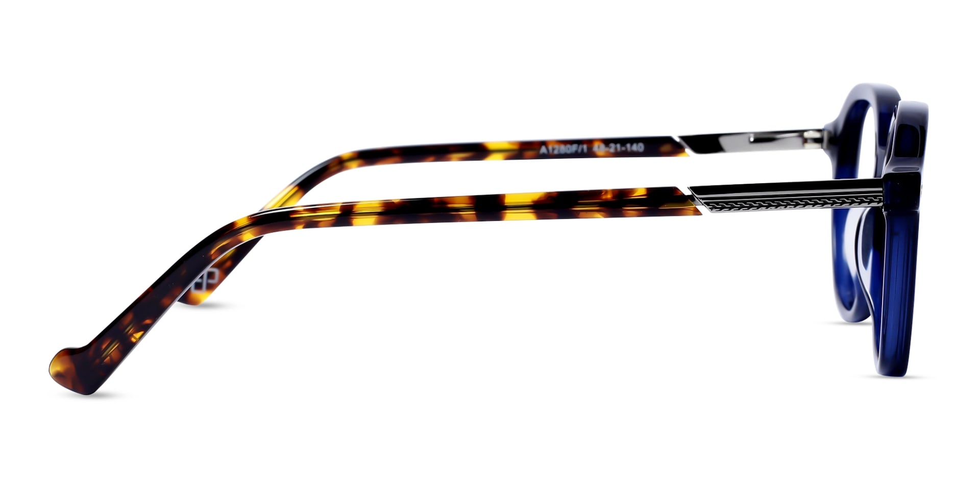 Navy Blue Oval Full-Rim Glasses