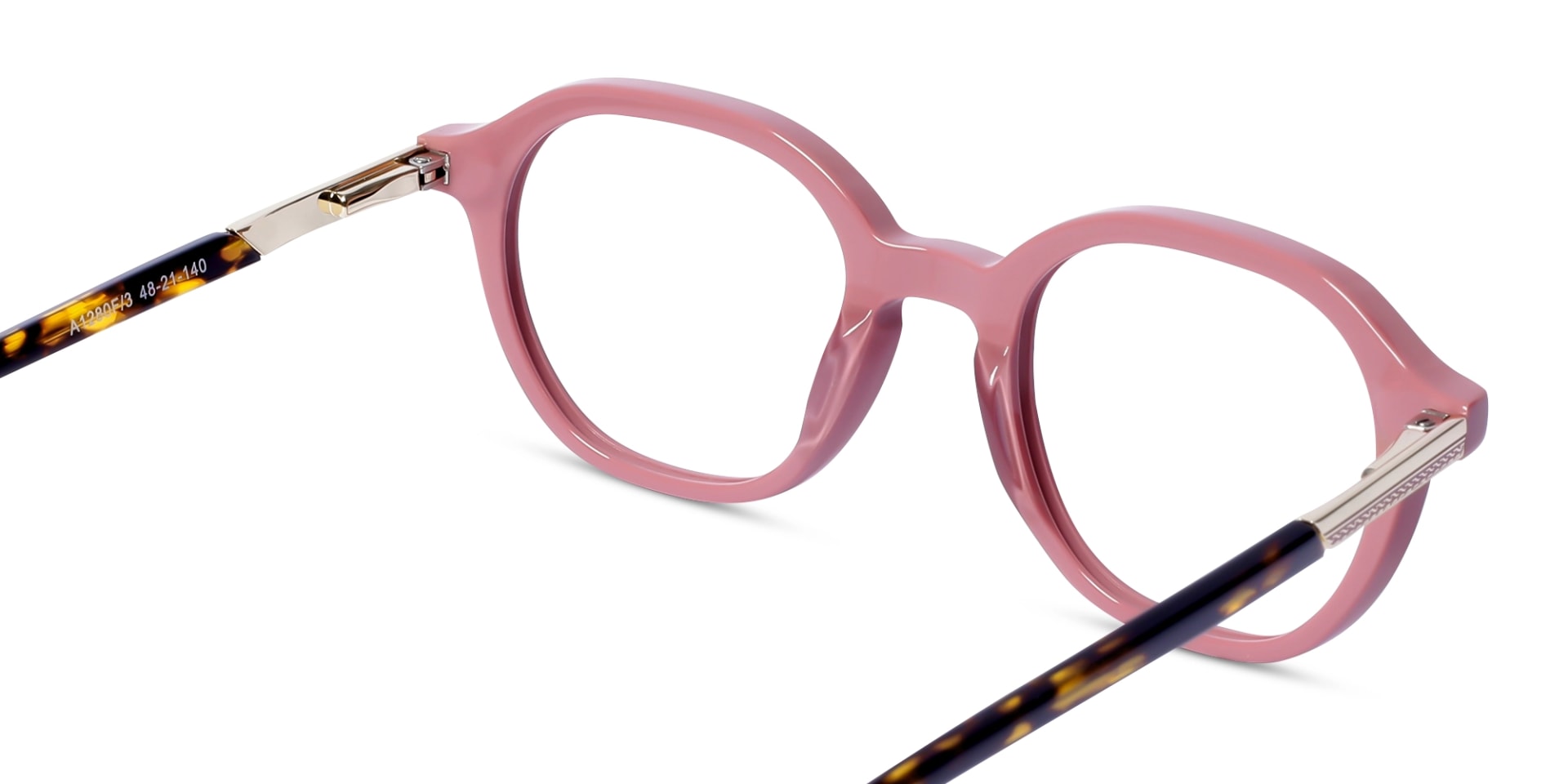 Salmon Pink Oval Acetate Glasses