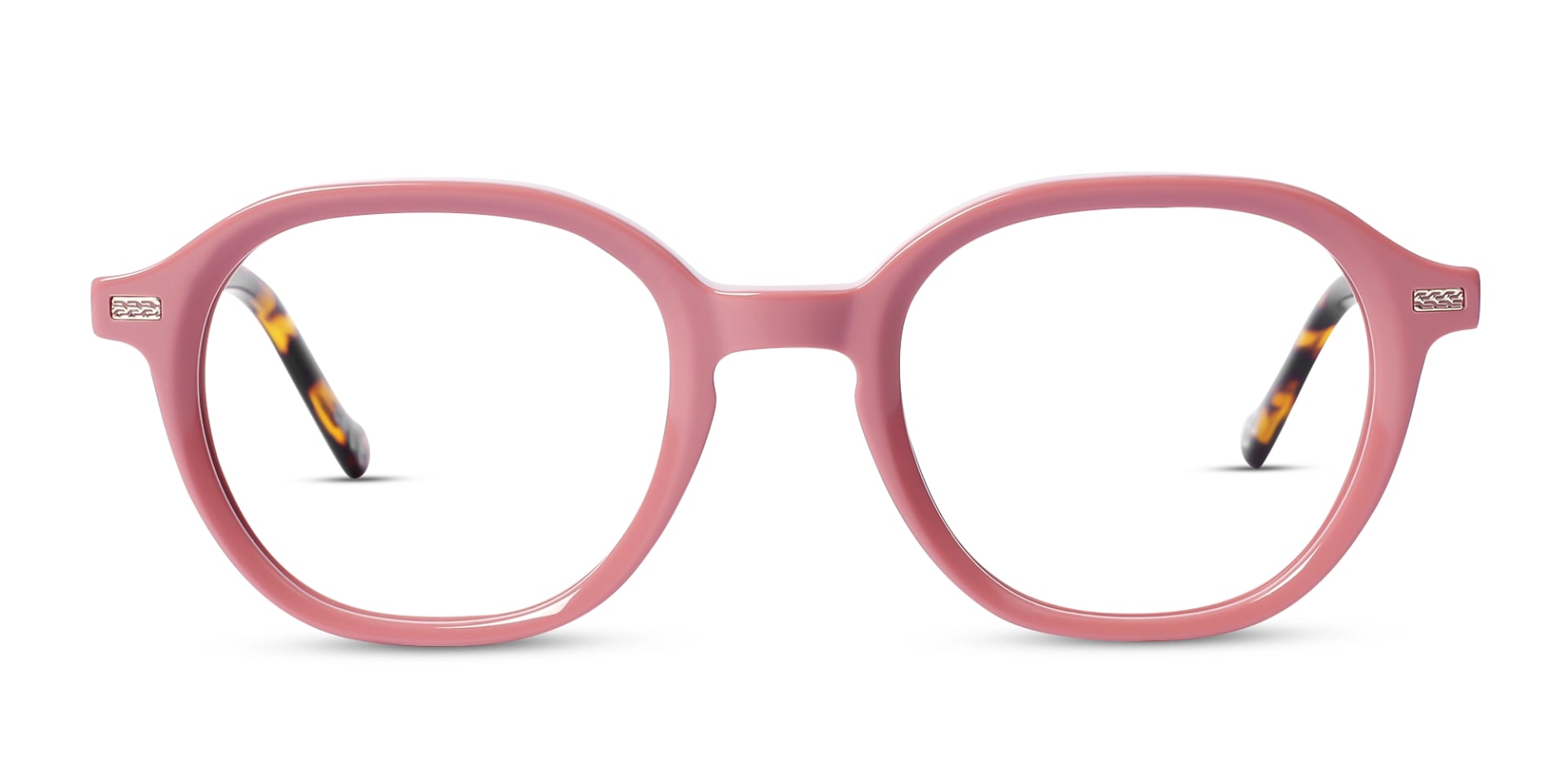 Salmon Pink Oval Acetate Glasses
