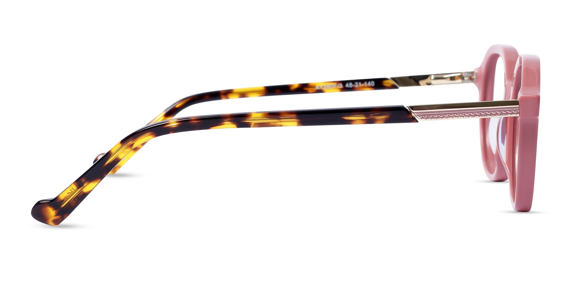 Salmon Pink Oval Acetate Glasses