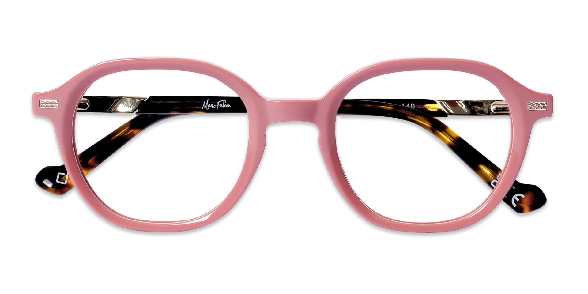 Salmon Pink Oval Acetate Glasses