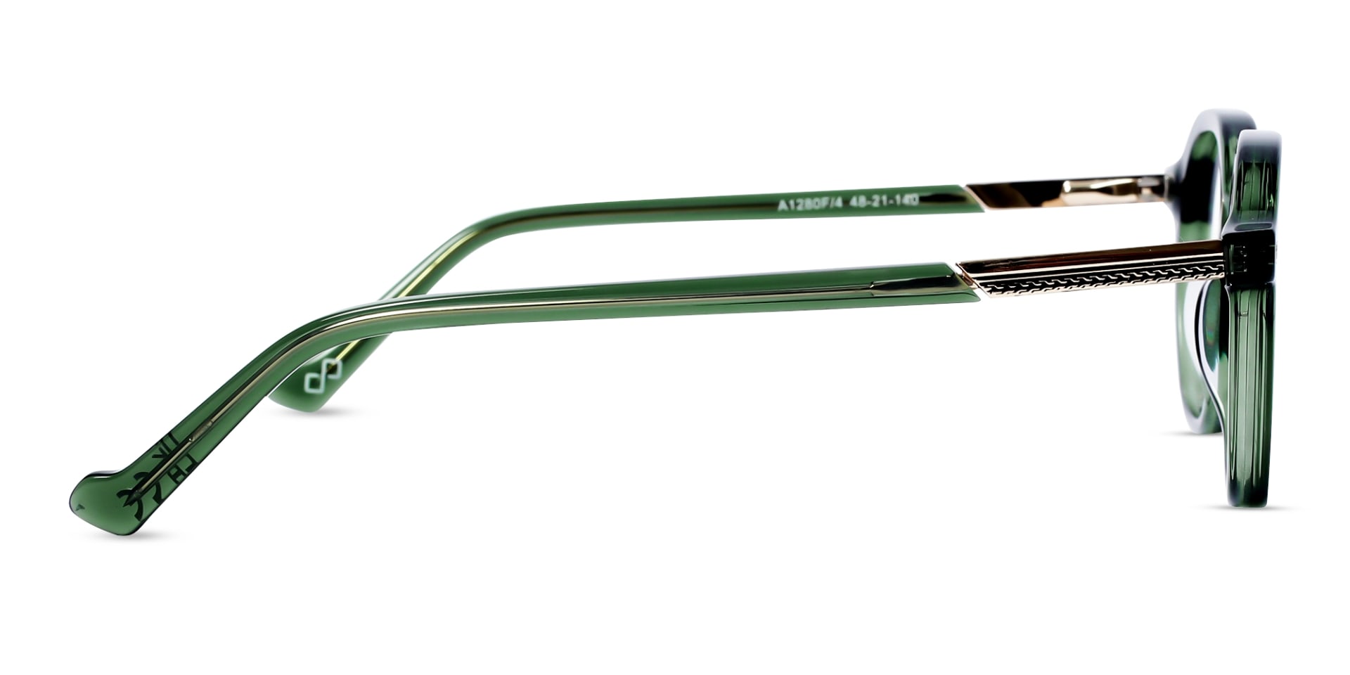 Crystal Fern Green Oval Full-Rim Glasses