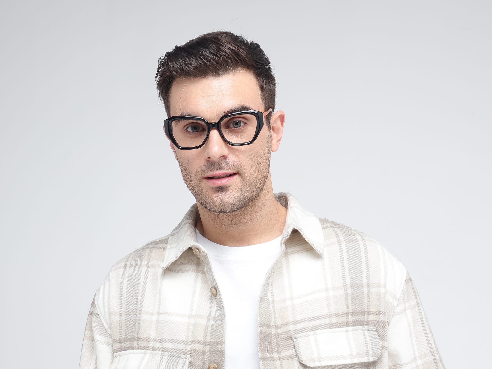 Black Square Geometric Acetate Glasses