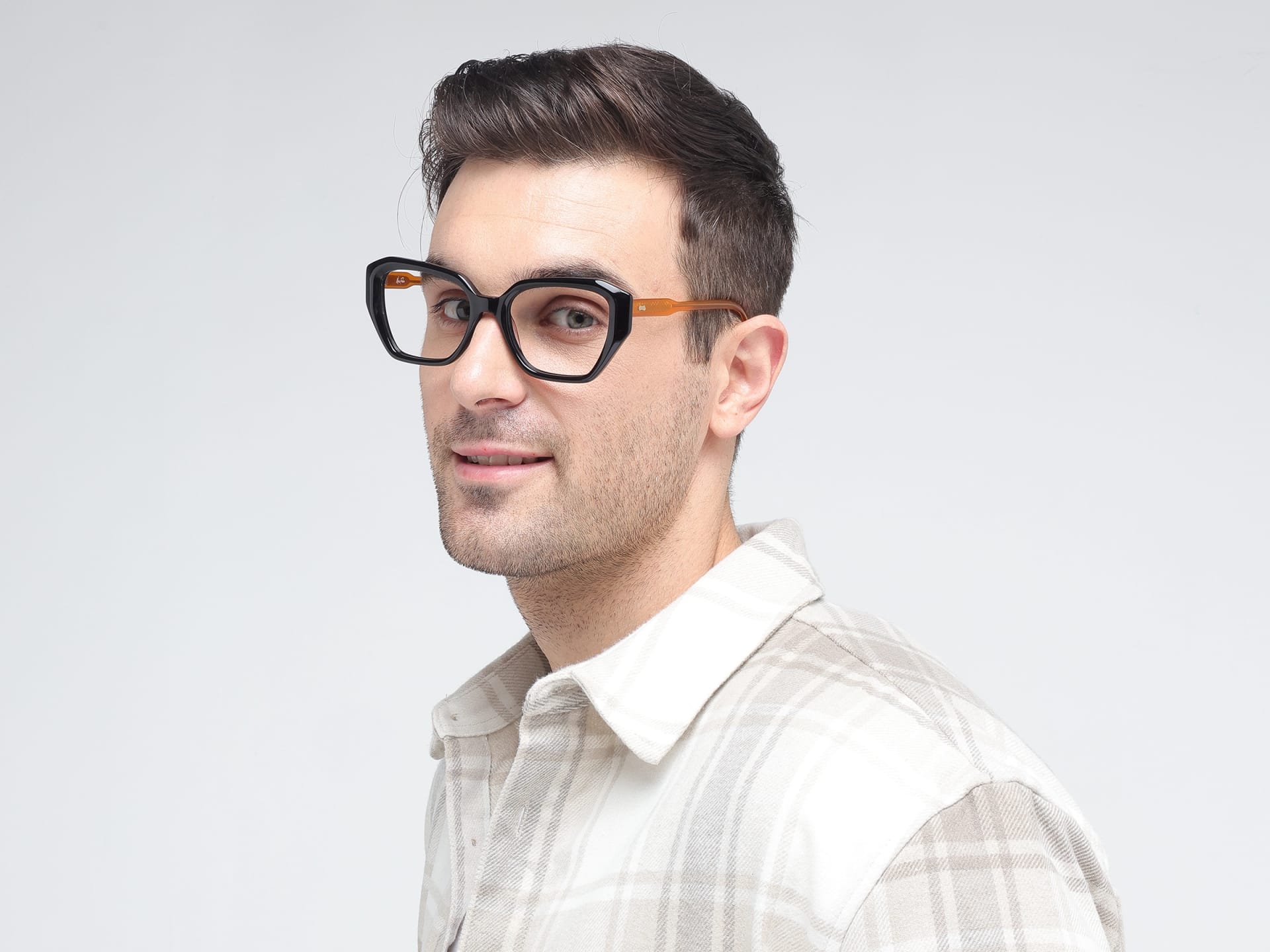 Black Square Geometric Acetate Glasses