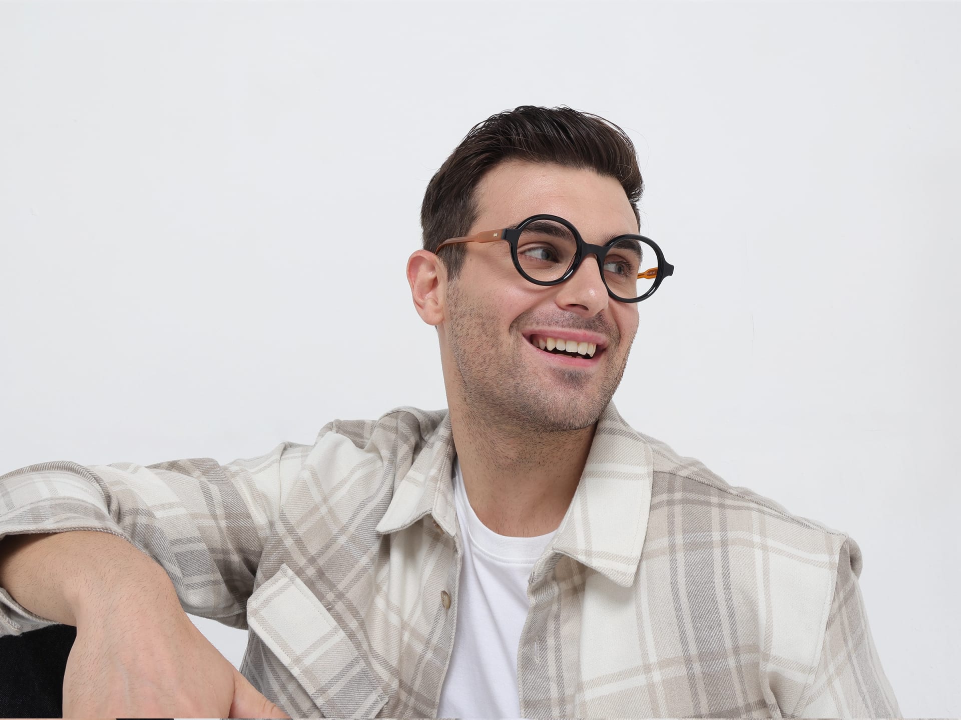 Black Round Full-Rim Acetate Glasses