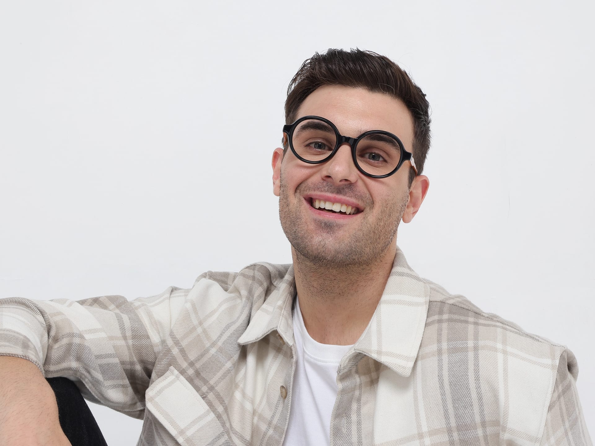 Black Round Full-Rim Acetate Glasses