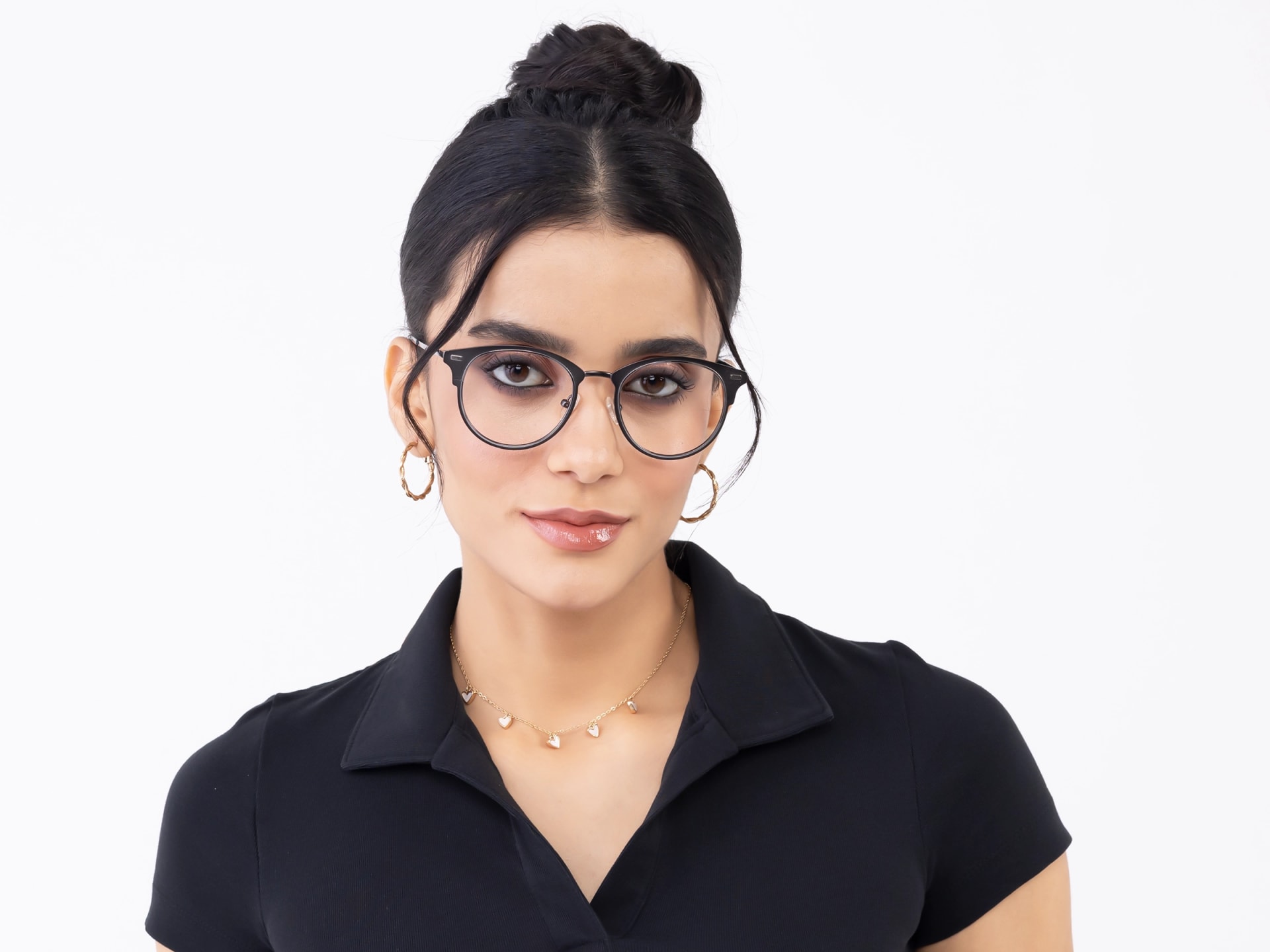 Matte Gunmetal & Silver Oval Glasses
