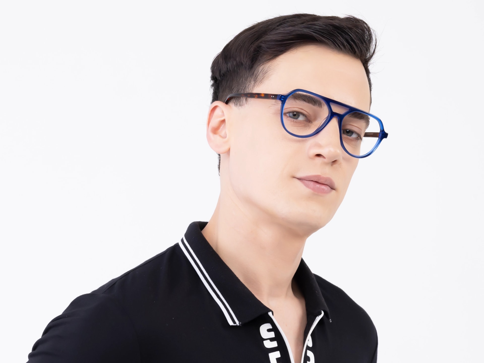 Crystal Blue Double Bridge Eyeglasses