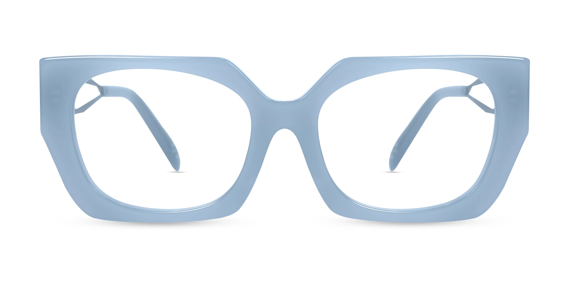 Silver & Cashmere Blue Square Glasses
