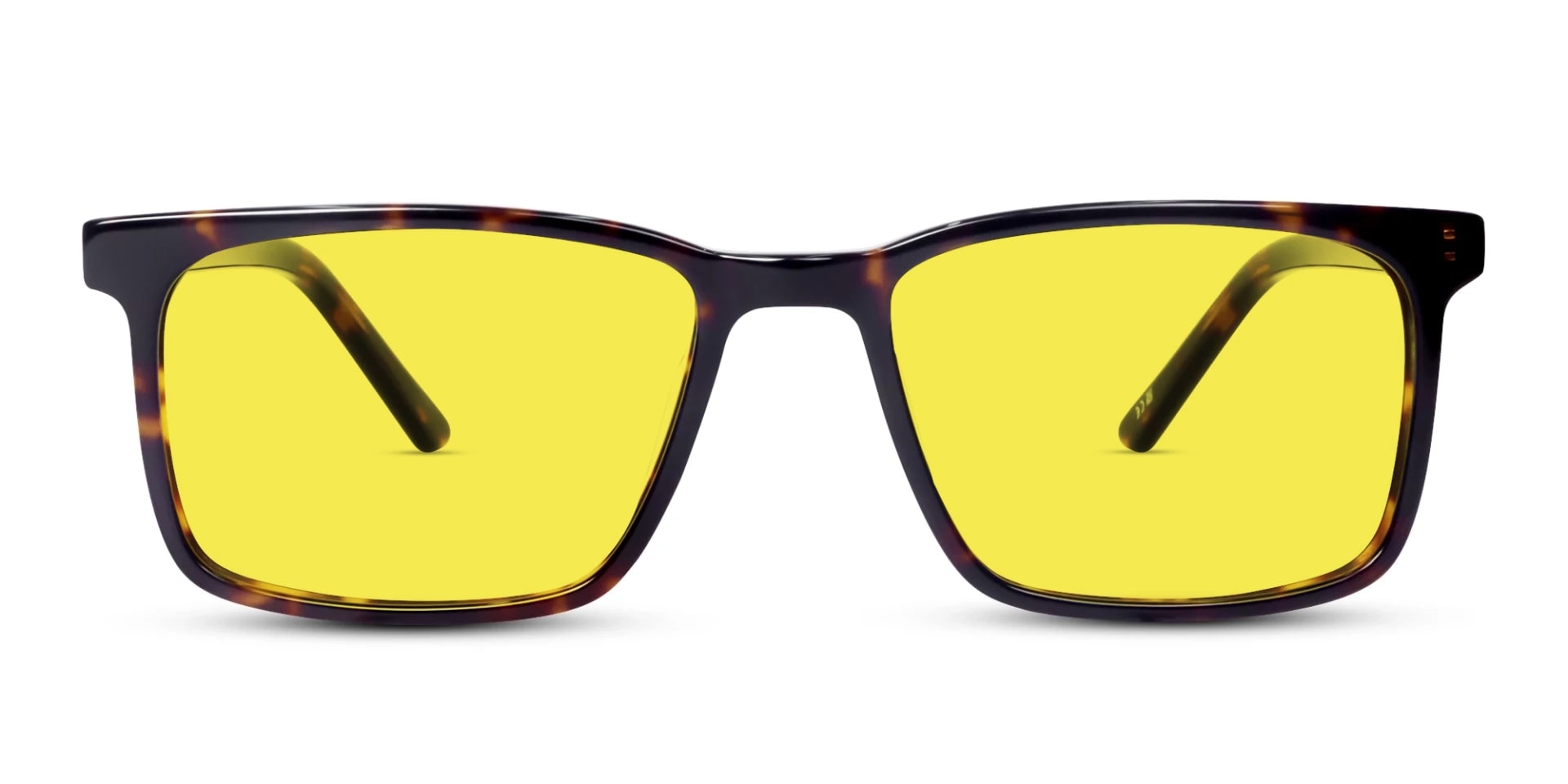 Black Rectangular Yellow Tint Glasses-1