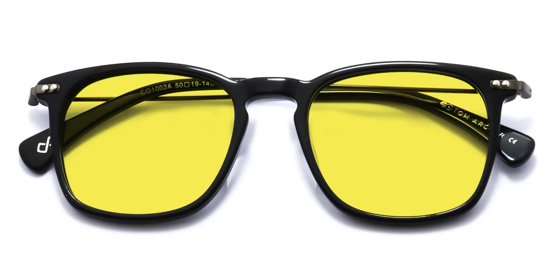 Black Keyhole Yellow Tint Glasses-6