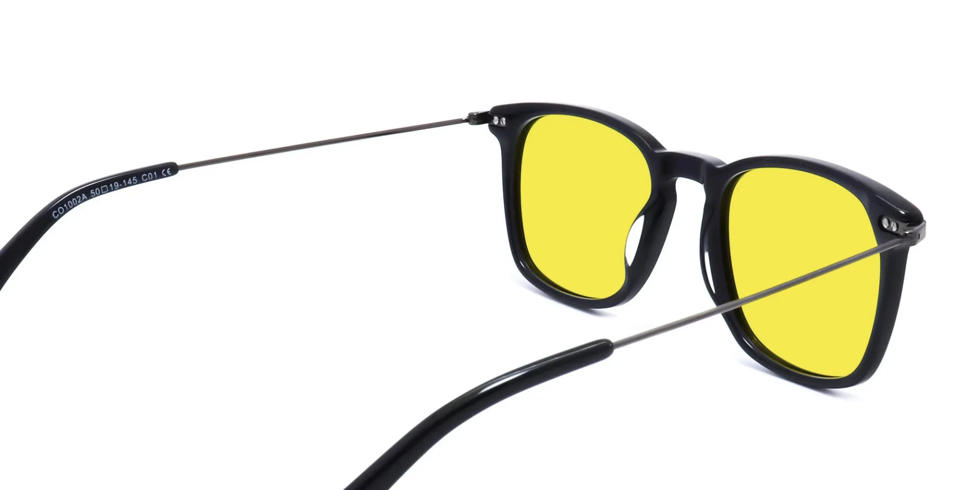 Black Keyhole Yellow Tint Glasses-5