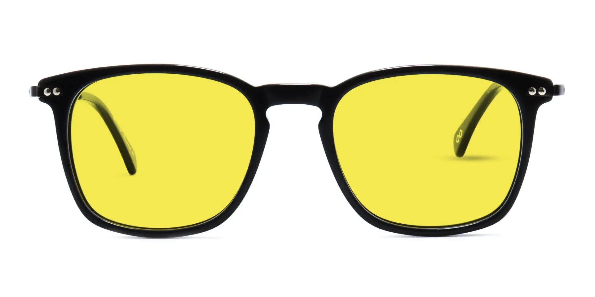 Black Keyhole Yellow Tint Glasses-1