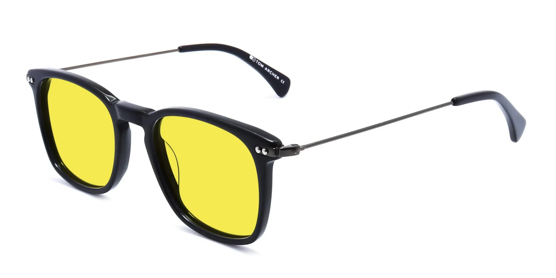 Black Keyhole Yellow Tint Glasses-3
