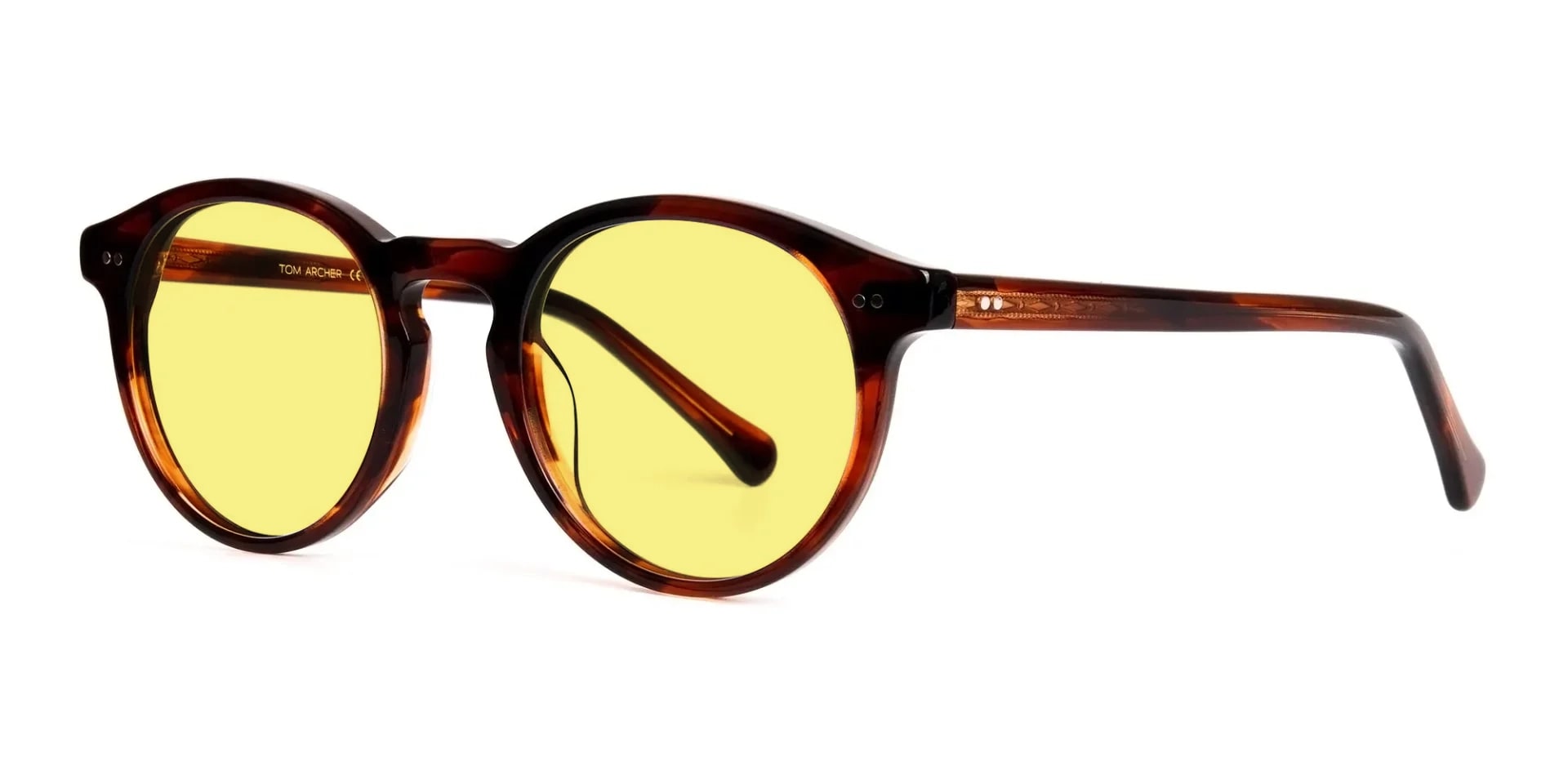Brown Anti Glare Keyhole Bridge Glasses-3