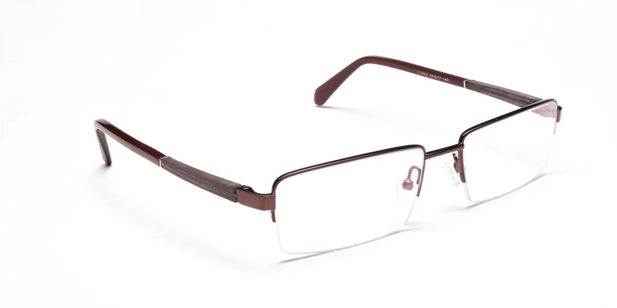 Rectangular Glasses in Brown, Eyeglasses -2