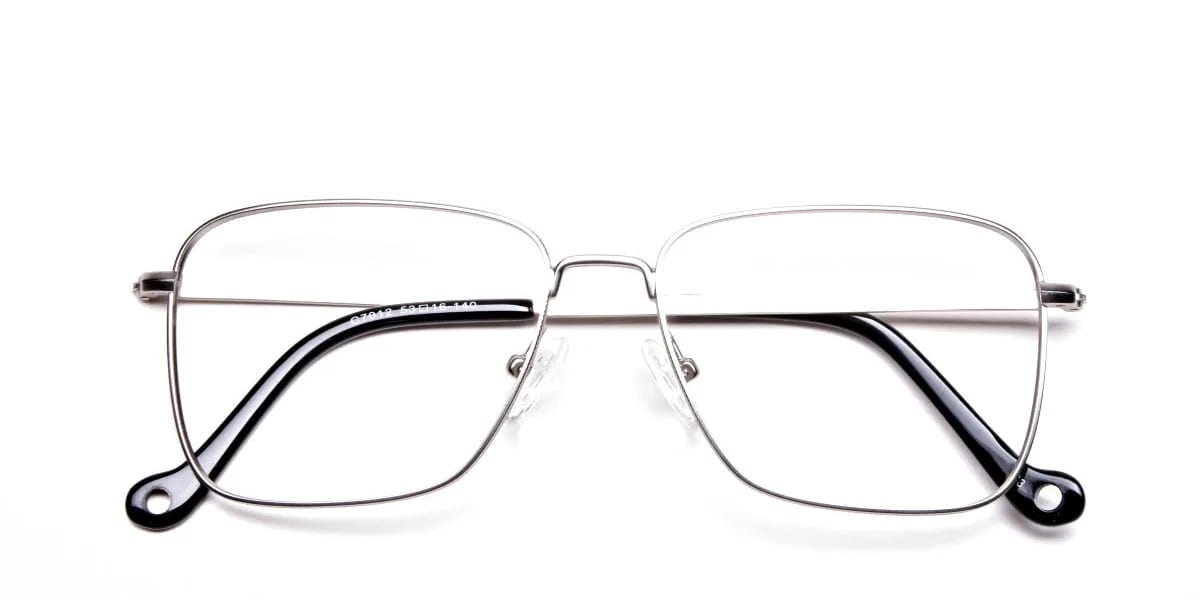 Silver Rectangular Glasses, Eyeglasses -2