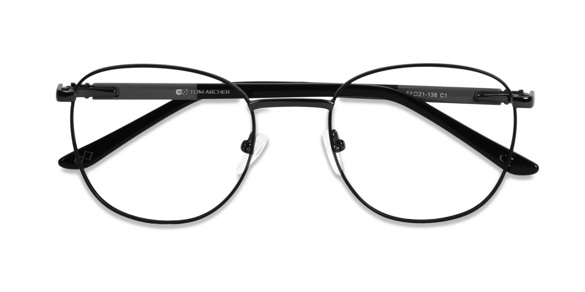Thin Black Round Glasses-6