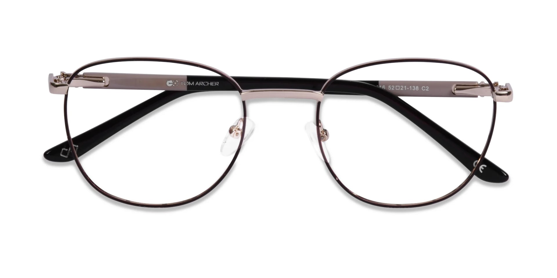 Thin Gold Round Glasses-6