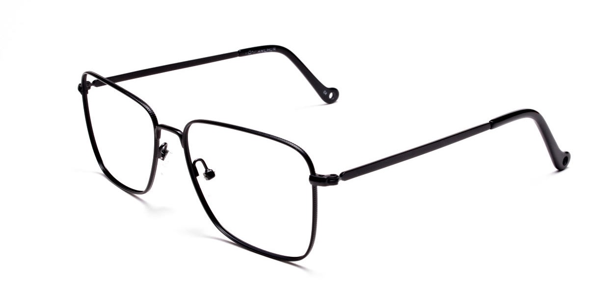 Black Rectangular Glasses, Eyeglasses -3