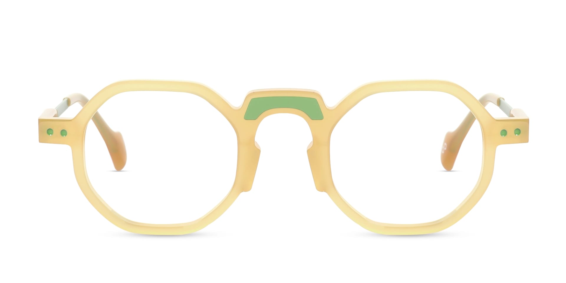 Caramel Brown Frame Hexagonal Glasses1