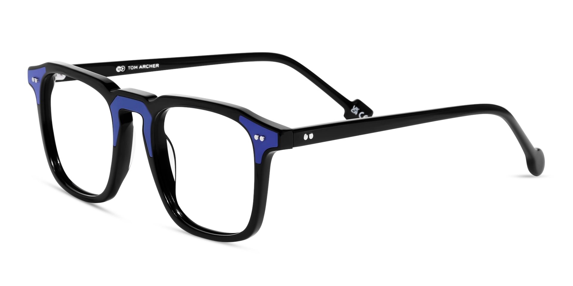 Black & Indigo Square Acetate Glasses