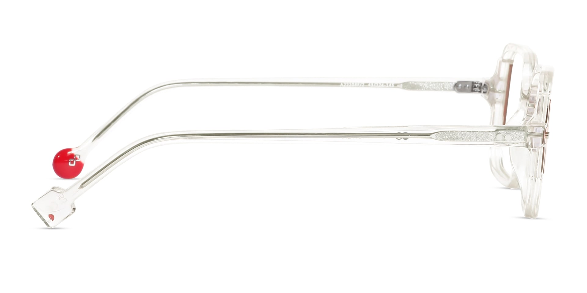 Clear & Red Square Acetate Glasses-4