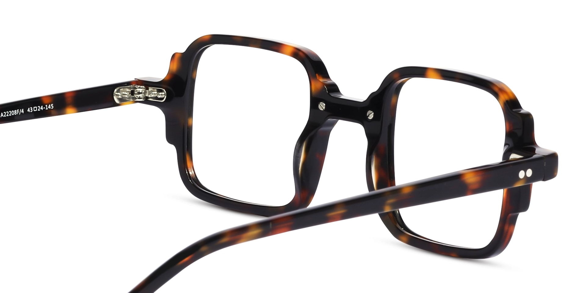 Dark Tortoise & Green Square Acetate Glasses-5