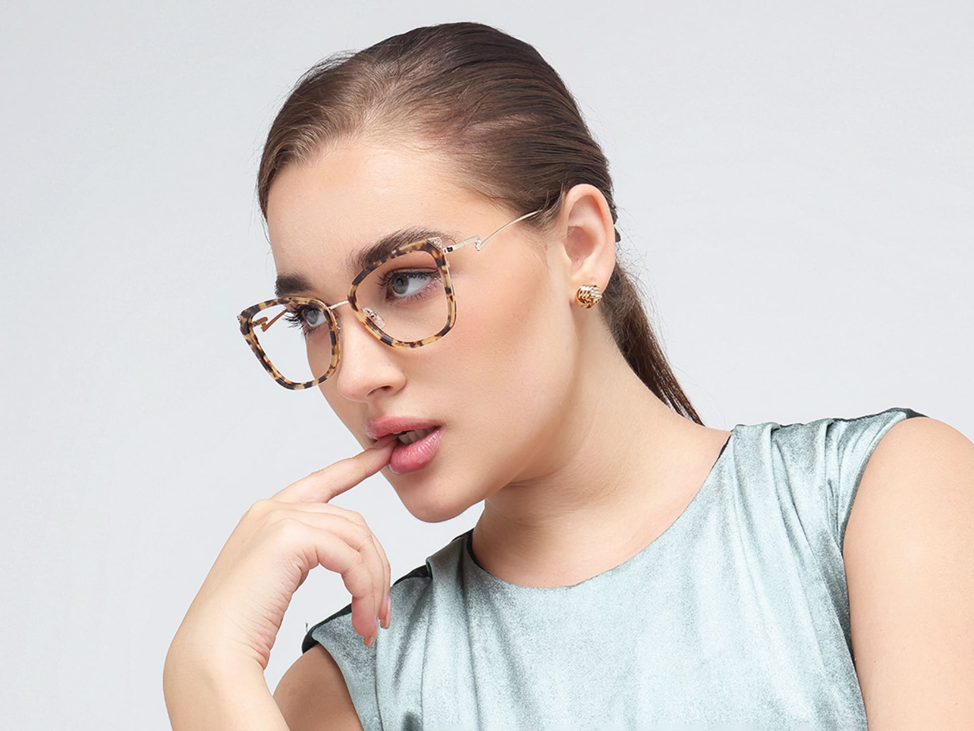 Beige Tortoise Cat-eye Glasses-