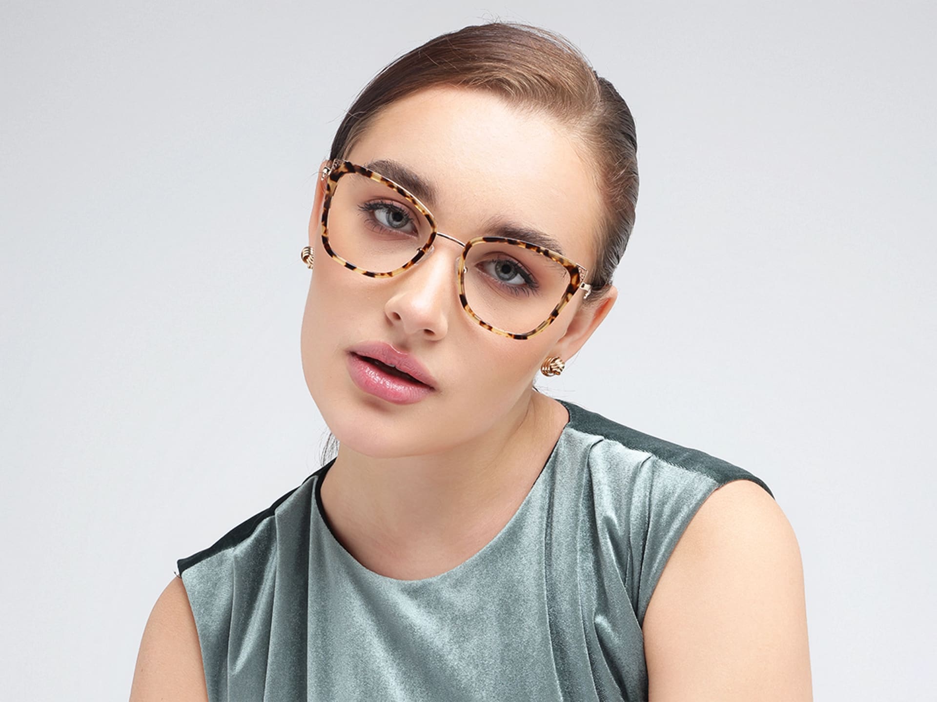 Beige Tortoise Cat-eye Glasses-